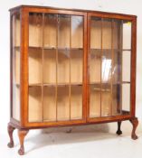 1920'S MAHOGANY & GLASS CHINA DISPLAY CABINET VITRINE