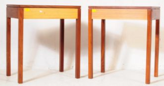 BRITISH MODERN DESIGN - PAIR TEAK OCCASIONAL SIDE TABLES