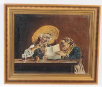 AFTER EUGENIO ZAMPIGHI - OIL ON CANVAS GENRE PAINTING