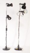 TWO CONTEMPORARY FLOOR STANDING SPOT LIGHT LAMPS