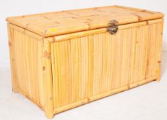 RETRO 20TH CENTURY BAMBOO BLANKET BOX / OTTOMAN