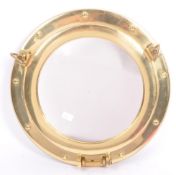 20TH CENTURY BRASS MARTIME PORT HOLE WALL MIRROR