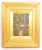 OIL ON CANVAS PAINTING OF BRIDGE / BROOK DATED OCT 1886