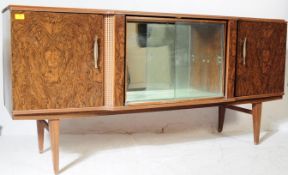 ITALIAN FAUX WOOD VENEER REVOLVING COCKTAIL SIDEBOARD