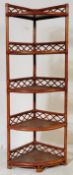 VINTAGE WICKER RATTAN CORNER SHELVES / SHELF