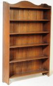 LARGE UPRIGHT 1900S OAK OPEN WINDOW BOOKCASE CABINET