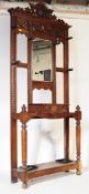 19TH CENTURY VICTORIAN OAK CARVED HALLSTAND HALL STAND