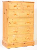 VINTAGE 20TH CENTURY PINE CHEST OF DRAWERS / TALLBOY