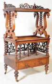 VICTORIAN ENGLISH CANTERBURY WALNUT MAGAZINE STAND