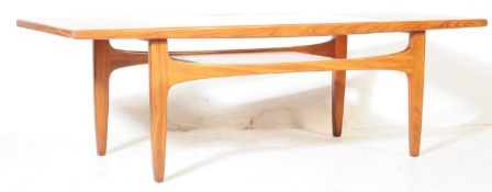 G PLAN - LONG JOHN GLASS & TEAK WOOD COFFEE TABLE
