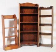 EARLY 19TH CENTURY OAK & MAHOGANY OPEN BOOKCASES