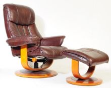 RETRO MID 20TH CENTURY STRESSLESS STYLE SWIVEL ARMCHAIR