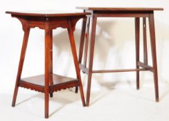 EDWARDIAN ARTS & CRAFTS MAHOGANY SIDE TABLE & ANOTHER