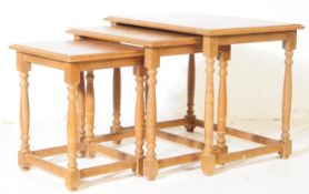 VINTAGE 20TH CENTURY OAK NEST OF TABLES