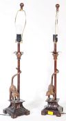 PAIR OF 20TH CENTURY RESIN & METAL MONKEY TABLE LAMPS
