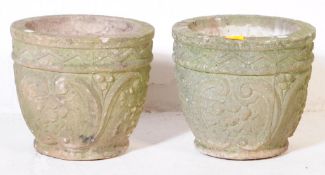 PAIR OF 20TH CENTURY COMPOSITE STONE PLANTERS