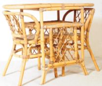 RETRO 1980S BAMBOO WICKER GARDEN DINING SUITE