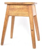 RUSTIC 19TH CENTURY VICTORIAN COUNTRY OAK FARM STOOL