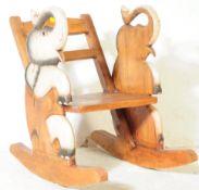 VINTAGE HAND PAINTED OAK ELEPHANT ROCKING CHAIR