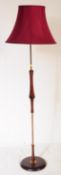 MID CENTURY TEAK & BRASS STANDARD FLOOR STANDING LAMP