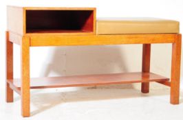 BRITISH MODERN DESIGN - TEAK WOOD TELEPHONE TABLE
