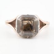 GEORGIAN ROCK CRYSTAL & GOLD MOURNING RING