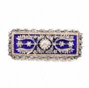 19TH CENTURY ENAMEL & DIAMOND BROOCH PIN