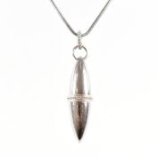 GOLD PLATINUM & DIAMOND TORPEDO PENDANT & NECKLACE