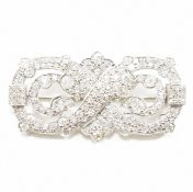 1920S ART DECO WHITE GOLD & DIAMOND SET BROOCH PIN