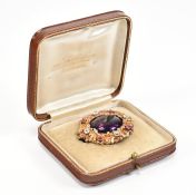19TH CENTURY AMETHYST RUBY & DIAMOND BROOCH PIN