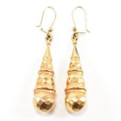 HALLMARKED 9CT GOLD FACETED PENDANT EARRINGS