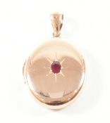 VINTAGE ROSE GOLD & RUBY LOCKET PENDANT