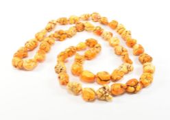VINTAGE ORANGE HOWLITE NUGGET NECKLACE