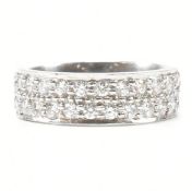 PLATINUM & DIAMOND DOUBLE ROW HALF ETERNITY RING