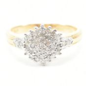 HALLMARKED 18CT GOLD & DIAMOND CLUSTER RING