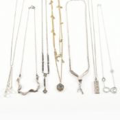 COLLECTION OF ASSORTED SILVER CHAIN NECKLACES