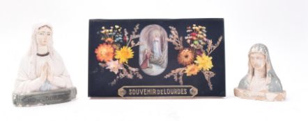 SOUVENIR DE LOURDES - TWO BUSTS OF ST. BERNADETTE & 1 OTHER