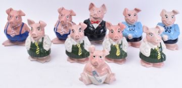 WADE - NATWEST - TEN 1980S CERAMIC MONEY BOX PIGGY BANKS