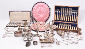 FOUR CANTEENS OF EARLY 20TH CENTURY SILVER PLATED FLATWARE