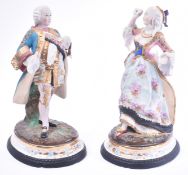 PAIR OF 19TH CENTURY CONTINENTAL BISQUE PORCELAIN FIGURES
