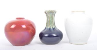 STUDIO POTTERY - THREE PIECES OF 20TH CENTURY STUDIO ART