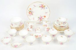 ROYAL CROWN DERBY - MID-CENTURY PART DINNER / TEA SERVICE