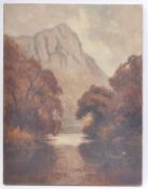 F. BALDWIN - HIGH TOR, MATLOCK - EARLY 20TH CENTURY OIL ON CANVAS