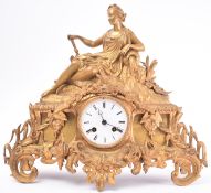 19TH CENTURY FRENCH GILT ORMOLU MANTEL CLOCK