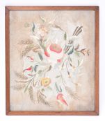 EARLY 20TH CENTURY EMBROIDERY PANEL WITH FLOWER PATTERN