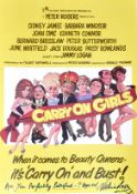 CARRY ON GIRLS (1973) - VALERIE LEON AUTOGRAPHED POSTER