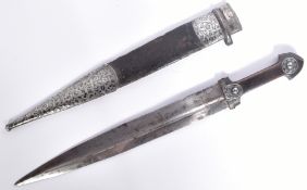 19TH CENTURY RUSSIAN EMPIRE SILVER MOUNTED KINDJAL