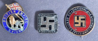 NATIONAL SAVINGS MOVEMENT - X3 ASSORTED BADGES