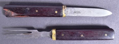 19TH CENTURY VICTORIAN ENGLISH GENTLEMANS CAMPING KNIFE AND FORK