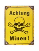 WWII SECOND WORLD WAR GERMAN MINE WARNING SIGN